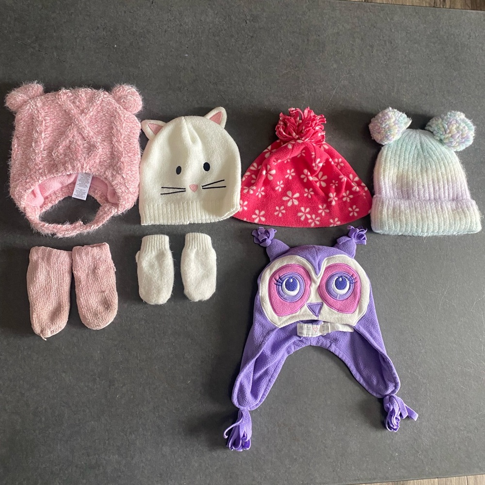 Infant Girls Winter Hats/Mittens